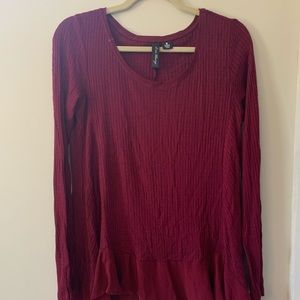 Maroon Long Sleeve Blouse